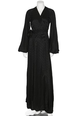 Lot 149 - An Ossie Clark black damask 'Cuddly' gown, early 1970s