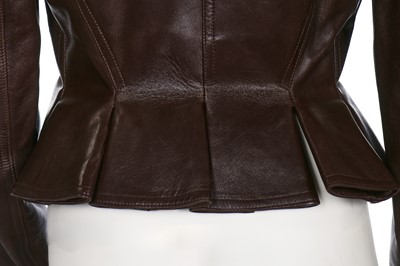 Lot 178 - An Azzedine Alaïa brown leather suit, A/W 1989-90