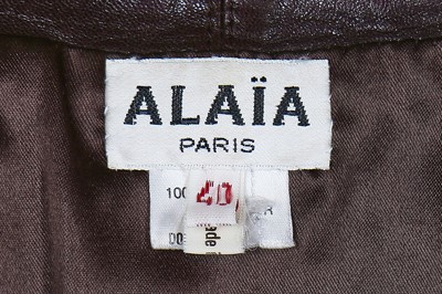 Lot 178 - An Azzedine Alaïa brown leather suit, A/W 1989-90
