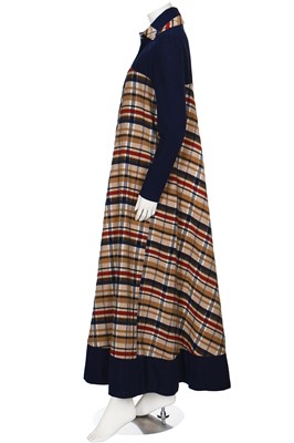 Lot 150 - A Jean Varon op-art 'checkerboard' printed cotton maxi-dress, 'Wild West sweetheart', 1973