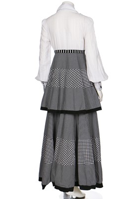 Lot 150 - A Jean Varon op-art 'checkerboard' printed cotton maxi-dress, 'Wild West sweetheart', 1973