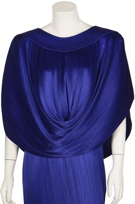 Lot 177 - A Yuki royal-blue pleated evening gown, circa 1987