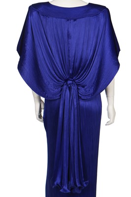 Lot 177 - A Yuki royal-blue pleated evening gown, circa 1987