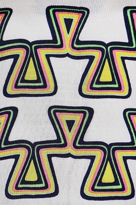 Lot 261 - A Pierre Cardin printed puckered silk dress, mid 1960s