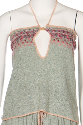 Lot 157 - A Bill Gibb four-piece pale green knitted ensemble, Spring-Summer 1976