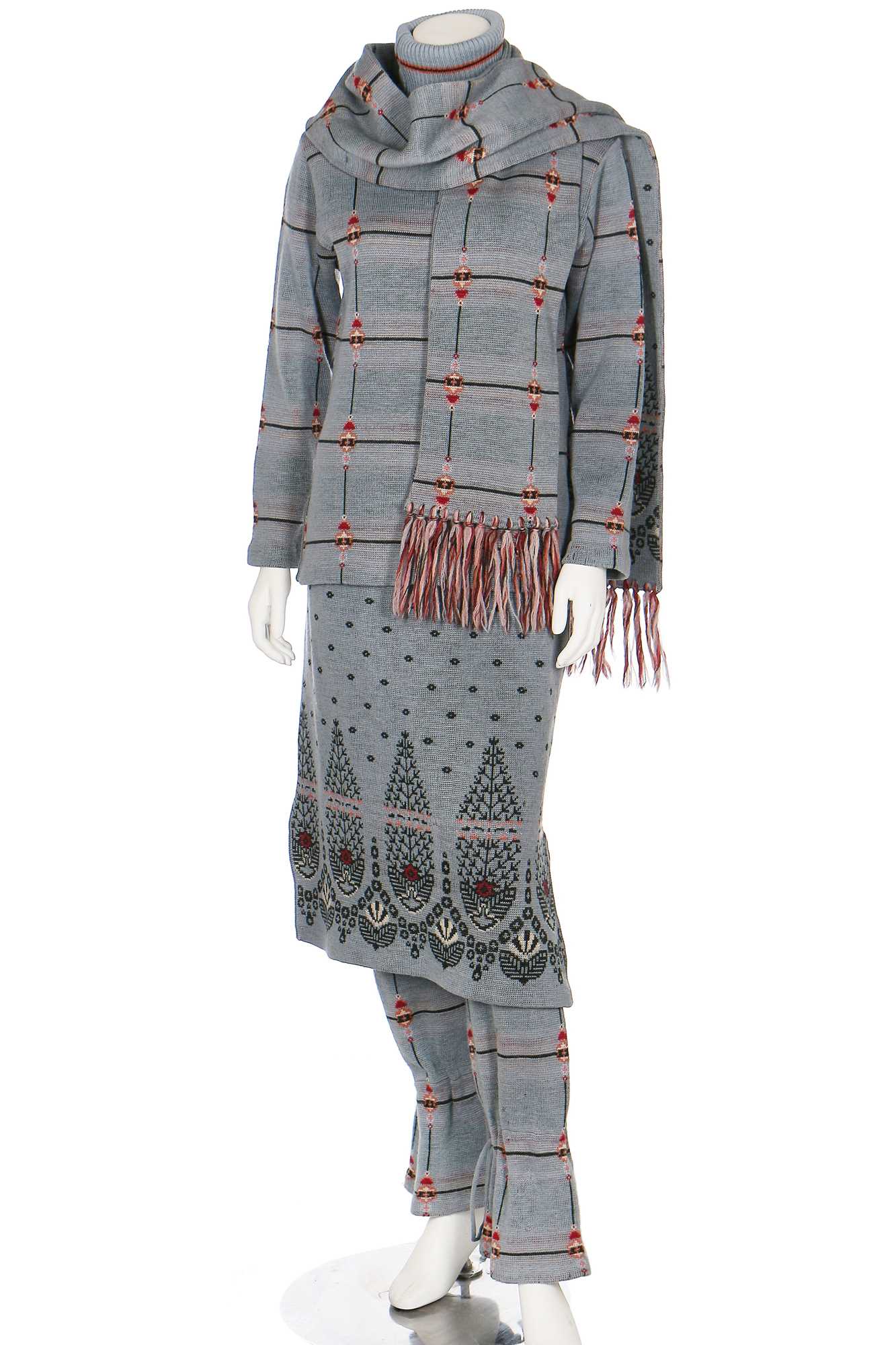 Lot 159 - A Bill Gibb knitted wool four-piece ensemble, Autumn-Winter 1977-78