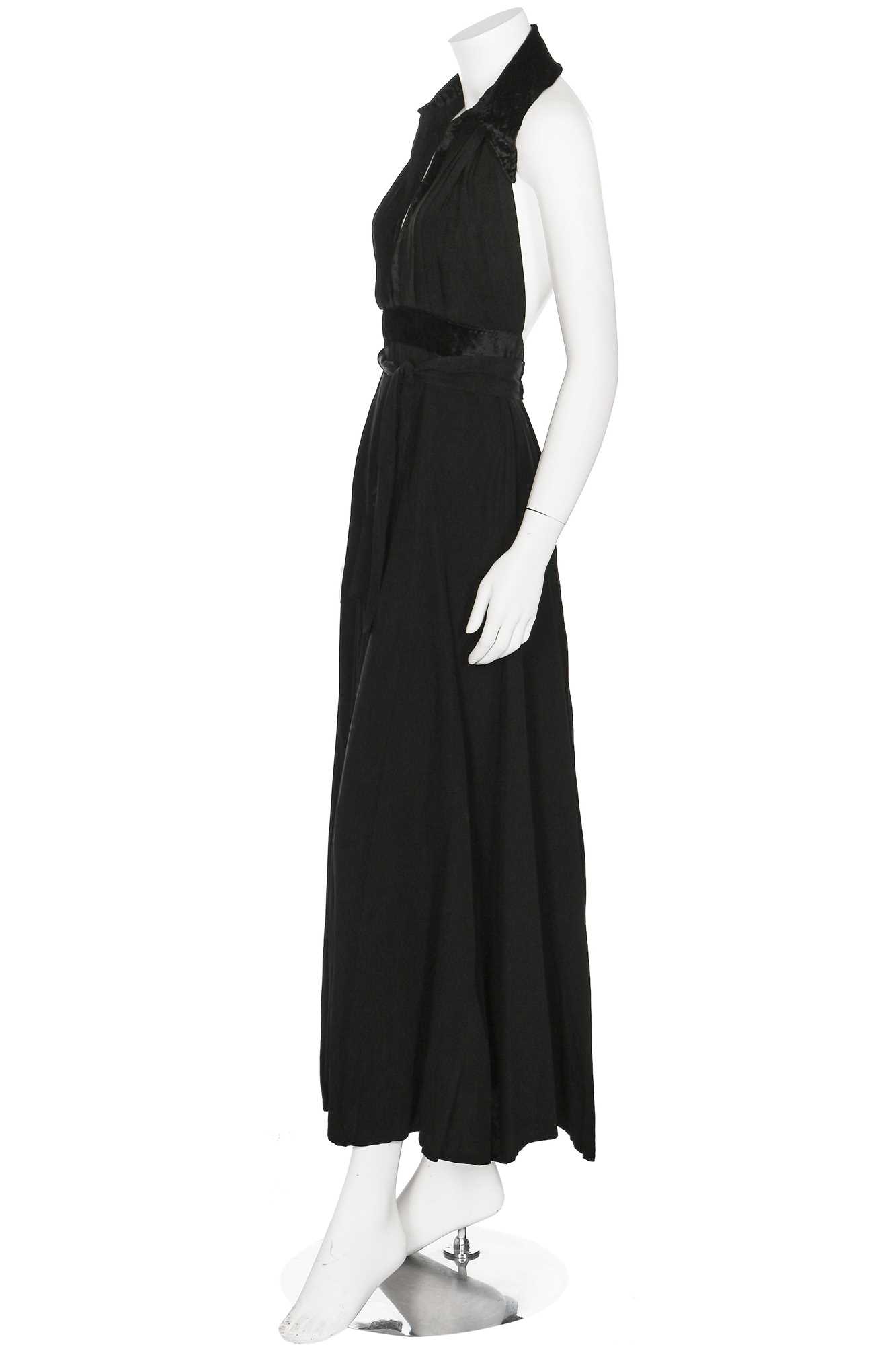 Lot 152 - An Ossie Clark black pleated crêpe dress,