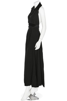 Lot 152 - An Ossie Clark black pleated crêpe dress, mid 1970s