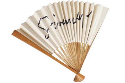 Lot 225 - A Japanese fan, autographed by Hubert de Givenchy, 1993