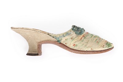 Lot 79 - A pair of brocaded silk mules, French, circa...