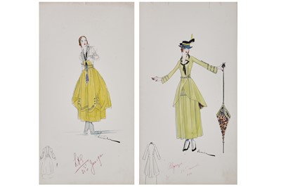 Lot 57 - Two Lucile fashion sketches, 1916