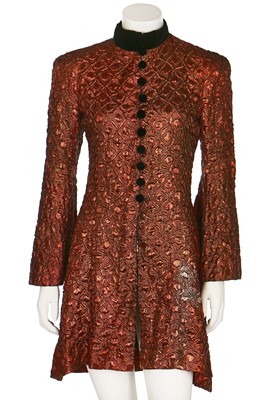 Lot 276 - A Jeanne Lanvin haute couture figured bronze lamé evening coat, Spring-Summer 1936