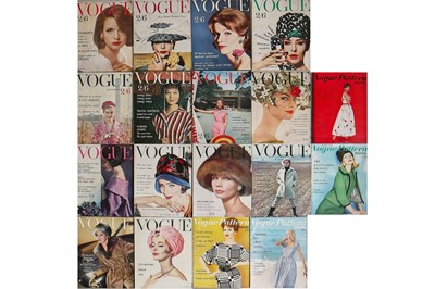 Lot 223 - Eighty-three issues of British Vogue, 1960-65