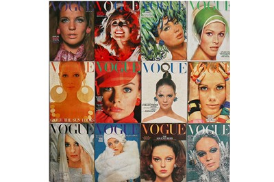 Lot 224 - Fifty-one issues of British Vogue, 1966-1983