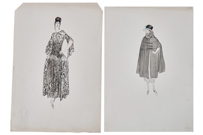 Lot 63 - Seven Lucile fashion sketches, early 1920s