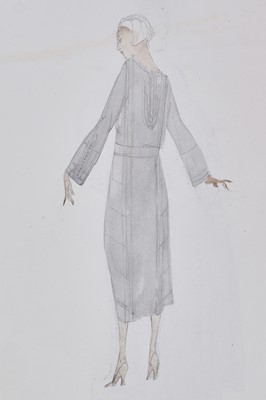 Lot 63 - Seven Lucile fashion sketches, early 1920s