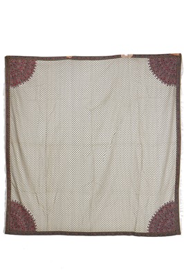 Lot 412 - A good woven square shawl, probably Paisley or Edinburgh, early 19th century