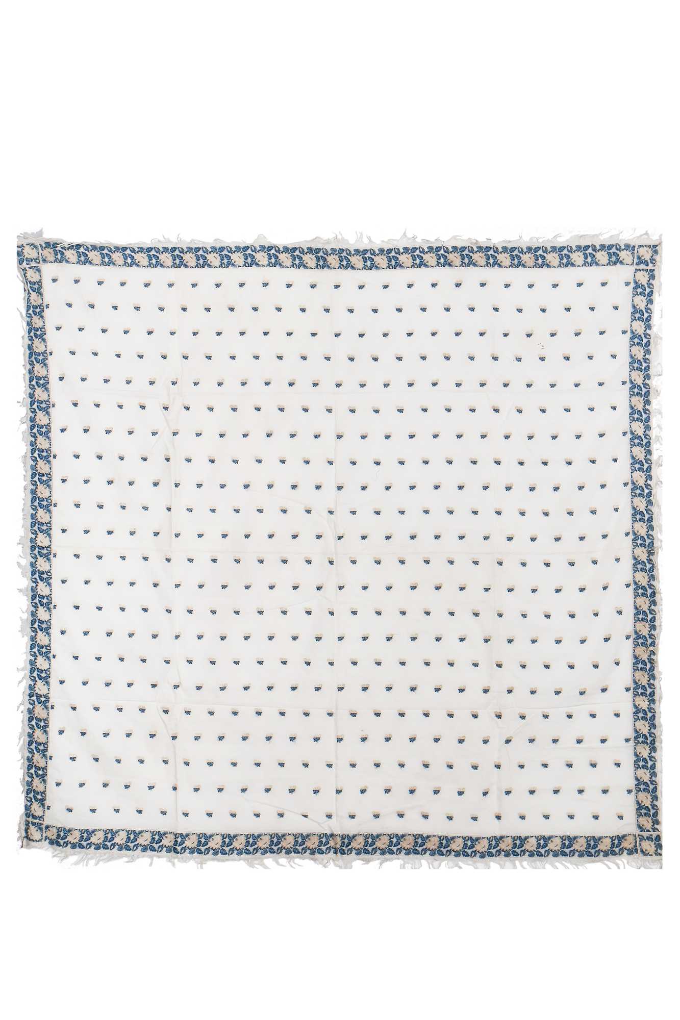 Lot 413 - A woven muslin square shawl circa 1810