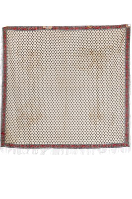 Lot 413 - A woven muslin square shawl circa 1810