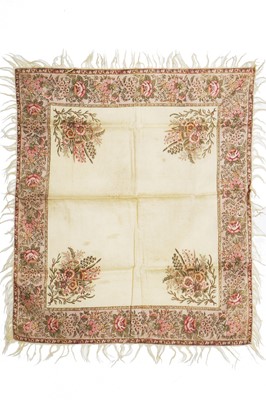 Lot 413 - A woven muslin square shawl circa 1810