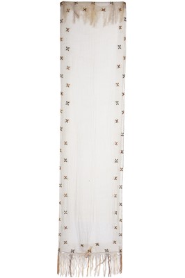 Lot 413 - A woven muslin square shawl circa 1810