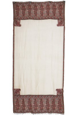 Lot 414 - A good woven long shawl, probably Norwich, 1810-25