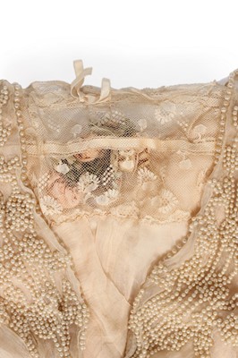 Lot 102 - A rare Lucile Ltd bridal gown, 1912, green on...