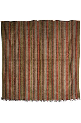 Lot 418 - A striped woollen shawl, probably Paisley in Persian style, 1840-50