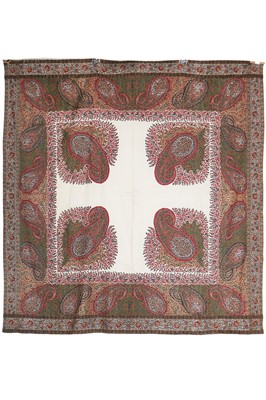 Lot 423 - A woven square shawl, probably Edinburgh, circa 1835