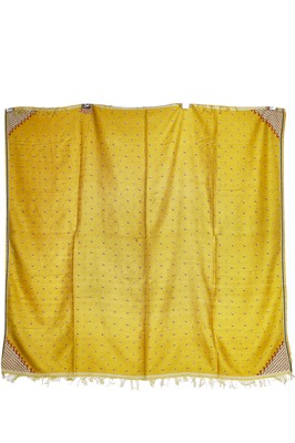 Lot 430 - A sprigged saffron yellow silk shawl, 1805-10