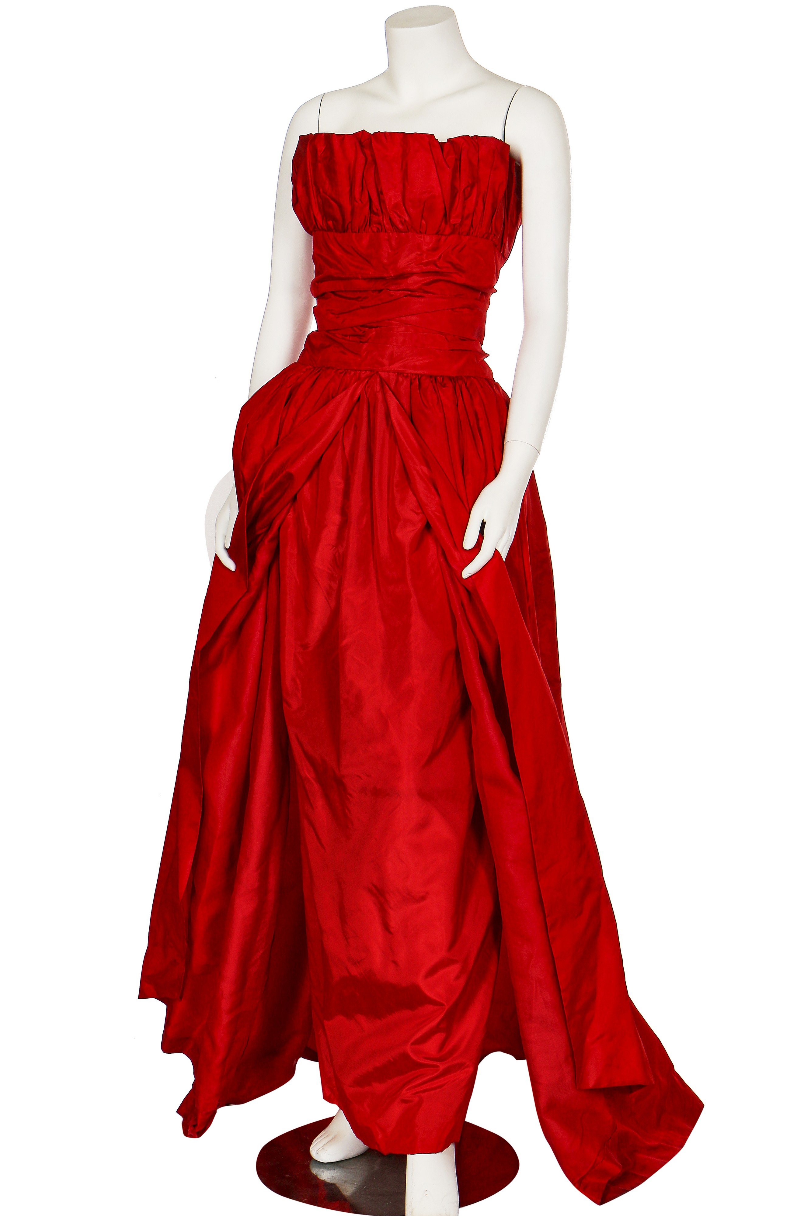 A Christian Dior London red taffeta 