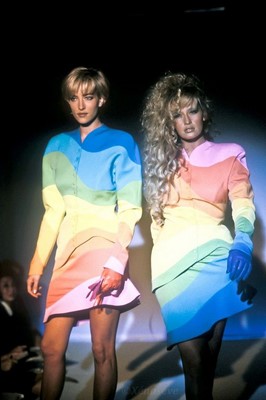 Lot 206 - A Thierry Mugler 'rainbow' wool-blend jacket, Spring-Summer 1990