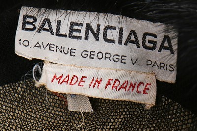 Lot 110 - A Balenciaga bauble-trimmed mink toque, 1960
