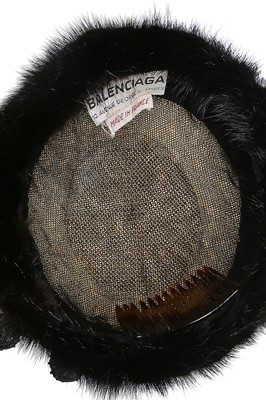 Lot 110 - A Balenciaga bauble-trimmed mink toque, 1960