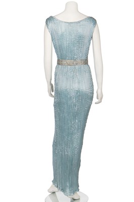 Lot 65 - A good Mariano Fortuny sky-blue pleated silk Delphos gown, 1920-30