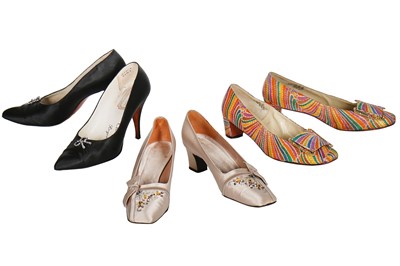 Lot 144 - Three pairs of Roger Vivier and Dior shoes, 1960s