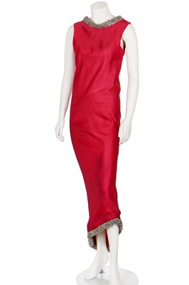 Lot 132 - A Balenciaga couture slubbed pink satin evening gown, circa 1968