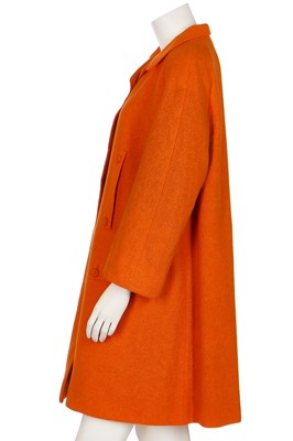 Lot 145 - A Christian Dior by Marc Bohan couture orange wool coat, circa 1967