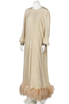 Lot 146 - A Christian Dior by Marc Bohan couture ivory silk crêpe evening gown, circa 1968