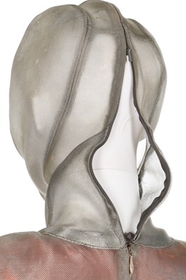 Lot 233 - A rare Alexander McQueen silver gauze 'Armour' dress, probably a prototype, 'The Hunger' collection, Spring-Summer 1996