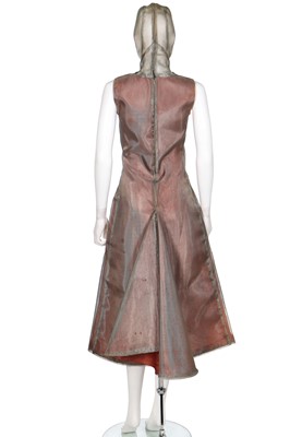 Lot 233 - A rare Alexander McQueen silver gauze 'Armour' dress, probably a prototype, 'The Hunger' collection, Spring-Summer 1996