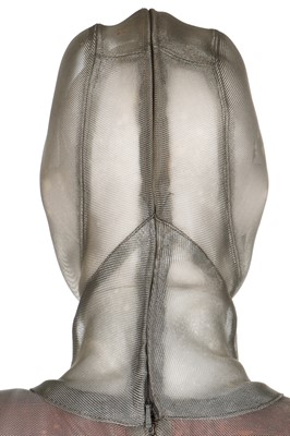 Lot 233 - A rare Alexander McQueen silver gauze 'Armour' dress, probably a prototype, 'The Hunger' collection, Spring-Summer 1996