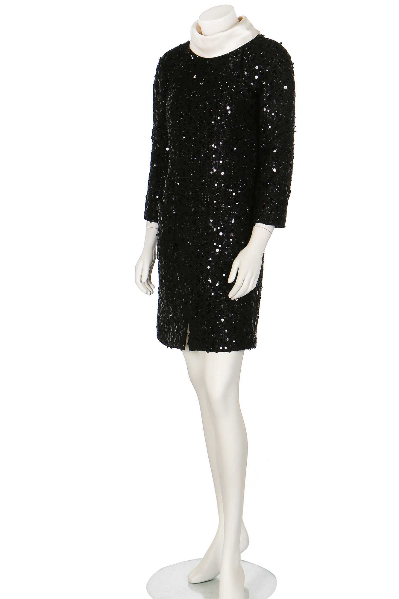 Lot 13 - A Chanel sequinned black fantasy-tweed dress