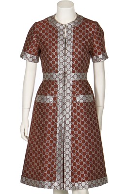 Lot 157 - A Gucci monogrammed cullotte-dress, early 1970s