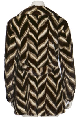 Lot 109 - An intarsia mink coat in overall zig-zag design, 1960s