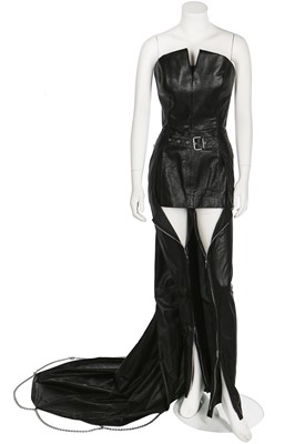 Lot 266 - A Maison Martin Margiela black leather and tulle ensemble, Spring-Summer 2010