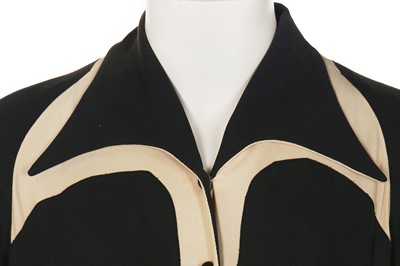 Lot 213 - A Sybilla black and ivory crêpe 'Cow' jacket, Autumn-Winter 1991-92