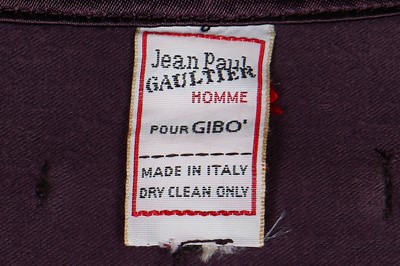 Lot 253 - A  Jean Paul Gaultier man's satin jacket, 'Russian Constructivist' collection, Autumn-Winter 1986-87