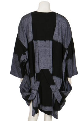 Lot 275 - An Issey Miyake blue and black ikat cotton dress, Spring-Summer 1986