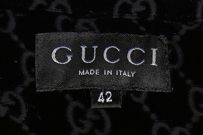 Lot 223 - A Tom Ford for Gucci monogrammed velvet 'pyjama' suit, Autumn-Winter 1997-98